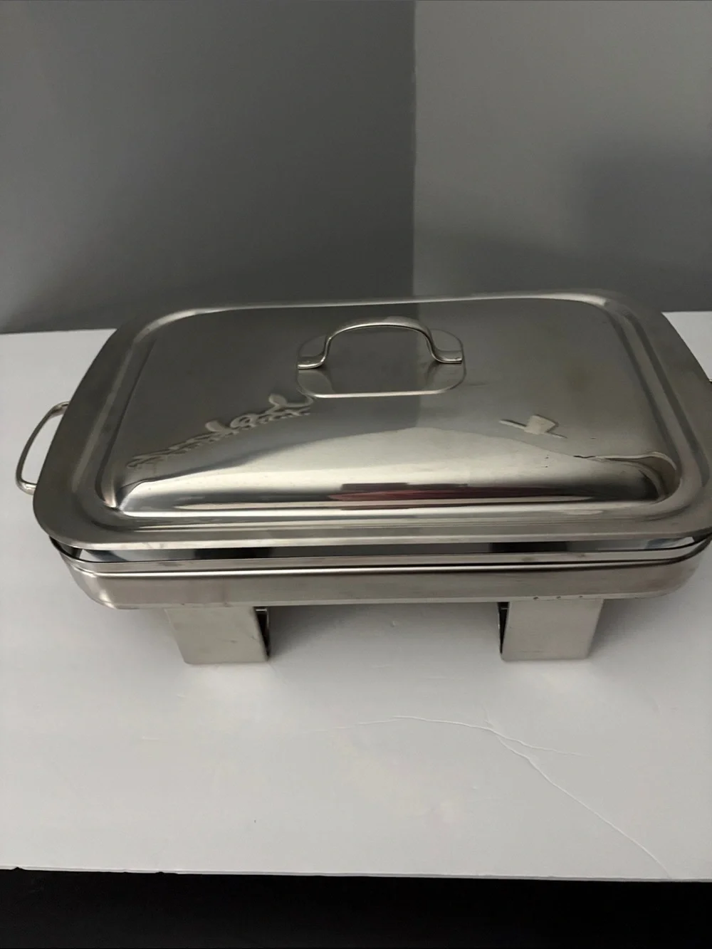 Stainless Steel Rectangular Chafer with Lid - Silver